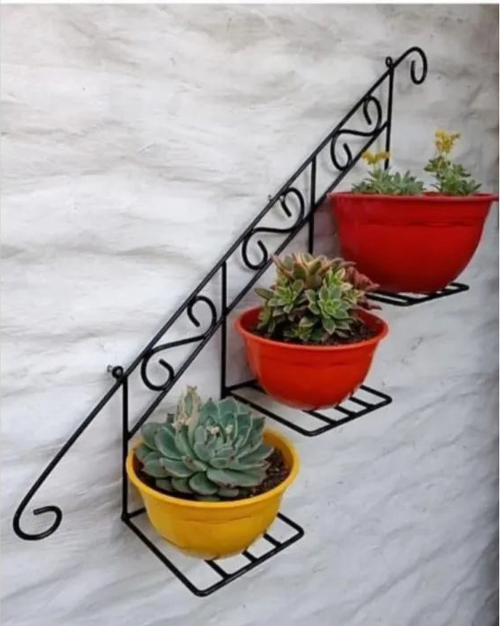 Wall Mounted Floral Display Rack, Flower Pot Storage Rack, 3 Step Wall Mount Iron Stand, Wall Basket Plants Stand Wall Mounted Floral Display Rack, Flower Pot Storage Rack, 3 Step Wall Mount Iron Stand, Wall Basket Plants Stand